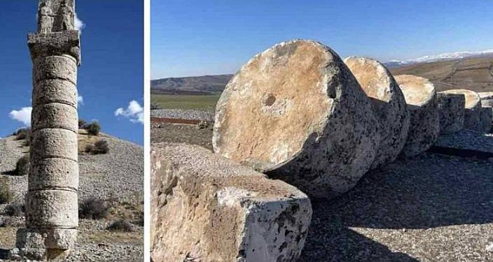 Depremde devrilen Adıyaman’daki 2 bin yıllık sütun ayağa kaldırılacak