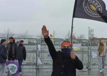 LGBT bayrağı yırtanlar: Kürt Naziler… “Kurden Nasyonalist”