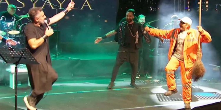 Turgay Başyayla ve temizlik görevlisinin dansı viral oldu! Bir anda sahneye atlayıp…